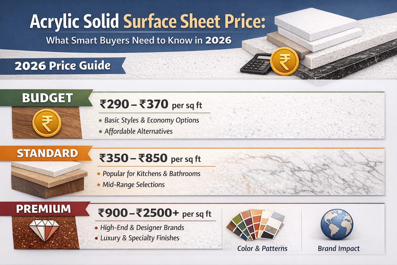 Acrylic solid surface sheet