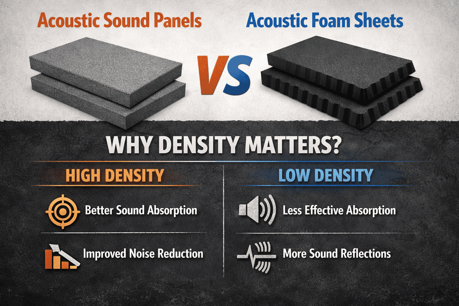 Acoustic Sound Panels vs. Acoustic Foam Sheets: Why density matters?